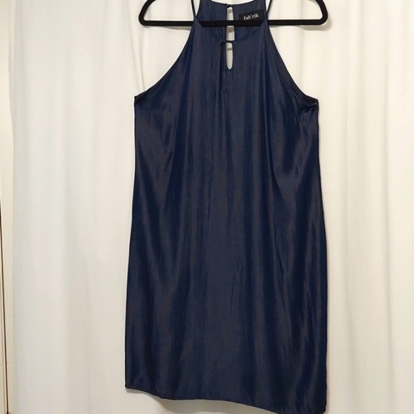 Fab'rik 100% Rayon Denim look halter dress - Picture 1 of 10